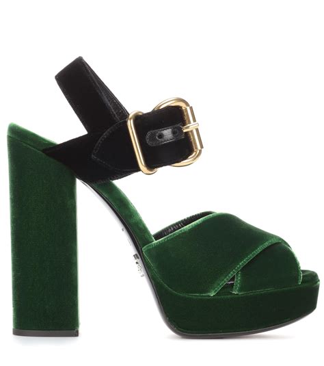 prada platform sandals velvet